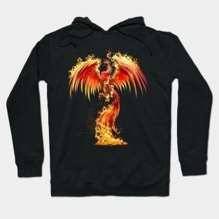 Fantasy Orange Fire Phoenix Rises From The Fiery Ashes Hoodie